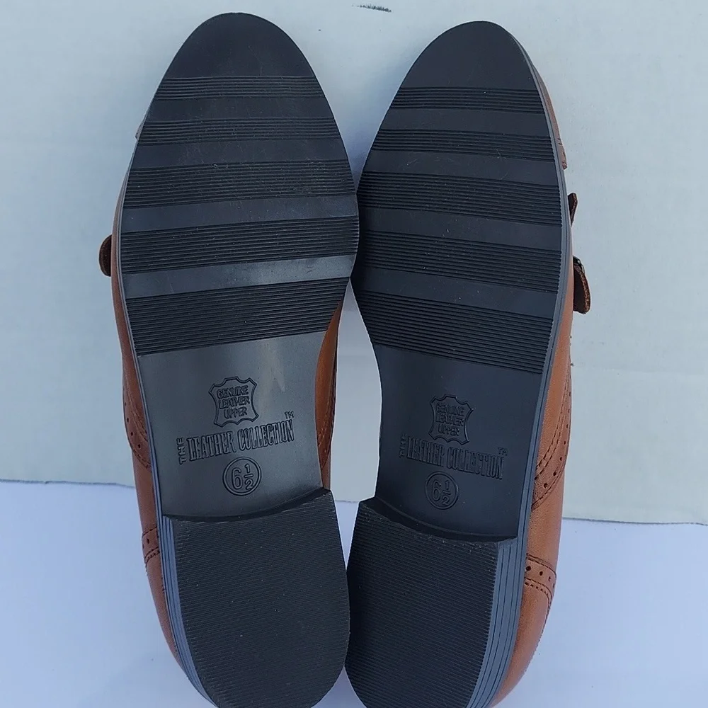 The Leather Collection Brown Leather Women Flat Shoes Size 6.5 - Picture 13 of 15